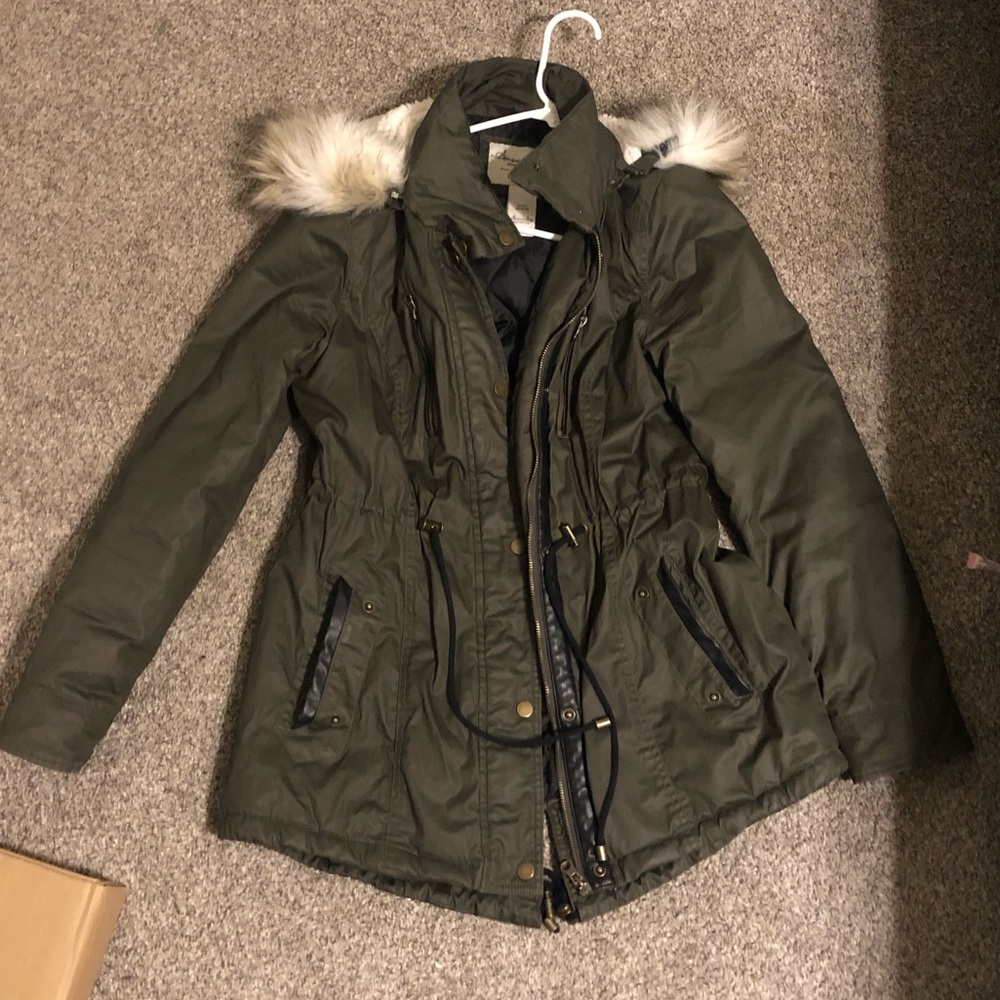 Olive green winter coat